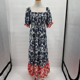 women Tommy Hilfiger NWT Fire Island Mixed Print MSRP $129.50 White Blue Red Dress L