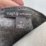 women Apt 9 Cashmere Argyle Gray Sweater S