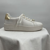 women Michael Kors Poppy Sneakers White Gold Shoes 7