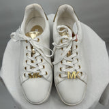 women Michael Kors Poppy Sneakers White Gold Shoes 7