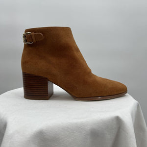 women Michael Kors Suede Ankle Boots Cognac Shoes 7.5