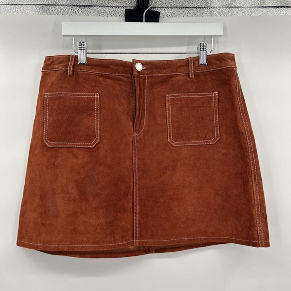 women Blank NYC Leather Mini Cognac Skirt 31/12