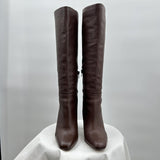 women Steve Madden Leather Knee High Boots Brown Shoes 8.5