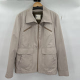 men London Fog Vintage Zip Front Faux Fur Lining Tan Jacket 44Long