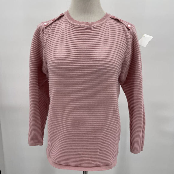 women A Love Story Rubbed Crewneck Pink Sweater XL