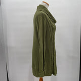 women Cotton Country Cotton Cable Knit Olive Green Sweater M