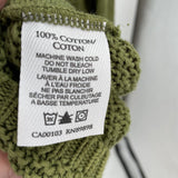 women Cotton Country Cotton Cable Knit Olive Green Sweater M