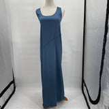 women Zara Bias Cut Satin Tank Slip Dress Blue Dress L