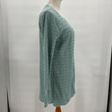 women Monterey Bay Long Cotton Cardigan Aqua Sweater L