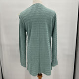 women Monterey Bay Long Cotton Cardigan Aqua Sweater L