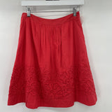 women Boden Embroidered Bright Coral Pink Skirt 2P