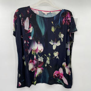 women Ted Baker Orchid Floral Print Tee Black Knit Top 4