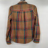 women Toad & CO Cotton Plaid Flannel Brown Mutli Top XS