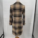 women Loft Plaid Tan & Black Coat 6/8