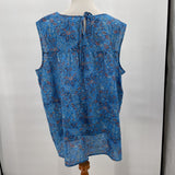 women J. Jill NWT Paisley Sleeveless Blue Top 3X