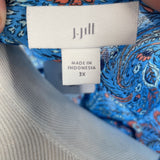 women J. Jill NWT Paisley Sleeveless Blue Top 3X