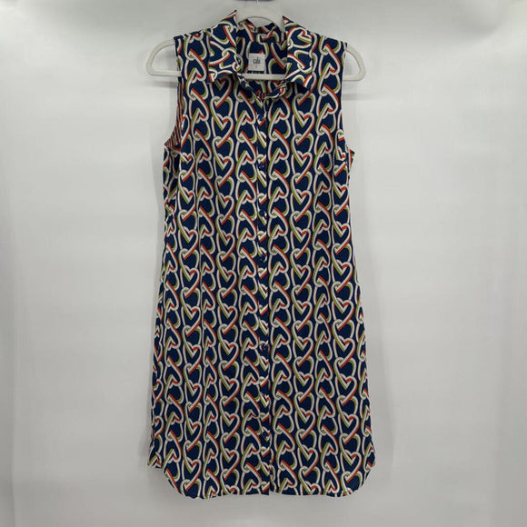 women Cabi Heart Chain Shirtdress Blue Dress S