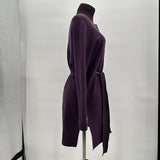 women Carlisle Knit Merino Belted Cardigan Plum Purple Jacket S