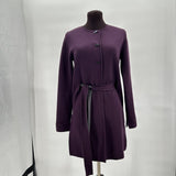 women Carlisle Knit Merino Belted Cardigan Plum Purple Jacket S