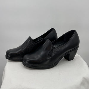 women Dansko Leather Slip-On Low Heel Black Shoes 37/6.5