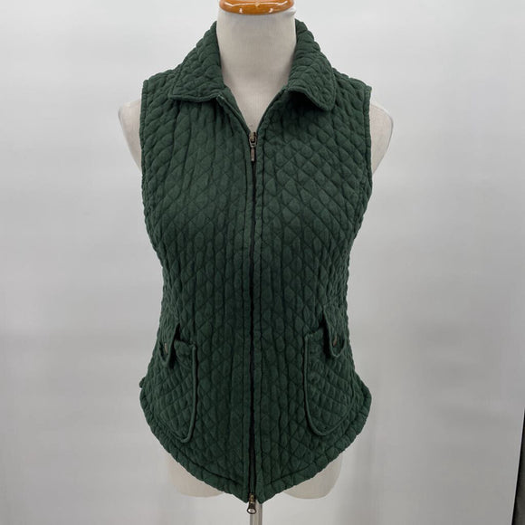 women Croft & Barrow Quitled Vest Green Jacket PM