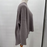 women Free People Waffle Knit Oversized Purplish Gray Sweater L/XL