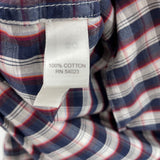 men Banana Republic Plaid Button Down Blue Red White Top L