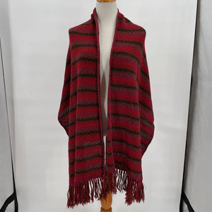 women Alpaca Link Chevron Stripe Red Pink Brown Scarf