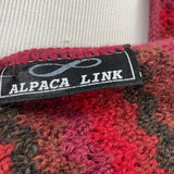 women Alpaca Link Chevron Stripe Red Pink Brown Scarf