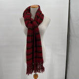 women Alpaca Link Chevron Stripe Red Pink Brown Scarf