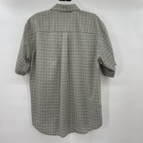 men Arrow Plaid Button Down Green Top L