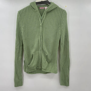 women Deb Zip Front Green Sweater M