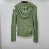 women Deb Zip Front Green Sweater M