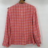 women doncaster Doncaster Bright Pink & Orange Tweed Button Up Jacket Size 8 Pink Jacket 8