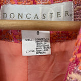 women doncaster Doncaster Bright Pink & Orange Tweed Button Up Jacket Size 8 Pink Jacket 8