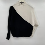 women Tahari Diagonal Colorblock Black White Sweater S