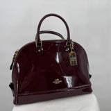 women Coach NWT Sierra Patent Satchel Oxblood Purse