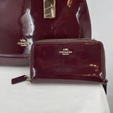 women Coach NWT Sierra Patent Satchel Oxblood Purse