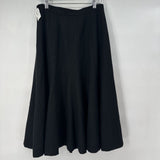 women Vintage Wool Midi Tulip Black Skirt 6