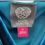 women Vince Camuto Sleeveless Velvet Cocktail Teal Blue Dress 6