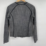 women Maison Scotch Rendezvous Zip Front Tweed Gray Jacket 1/Small