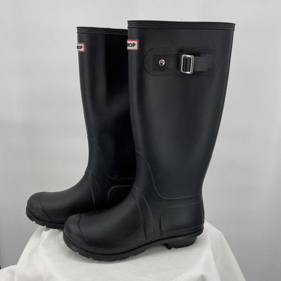 women DripDrop Rubber Boots Black Shoes 39/8.5