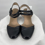 women Clark's Collection Closed Toe Ankle Strap Leather Black Shoes 8