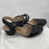 women Clark's Collection Closed Toe Ankle Strap Leather Black Shoes 8