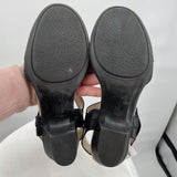 women Clark's Collection Closed Toe Ankle Strap Leather Black Shoes 8