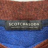 men Scotch & Soda Cotton Crewneck Rust Sweatshirt L