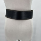 unisex La Salamandre Horseback Native Amer. Buckle Wide Leather Black Belt M