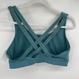 women Lululemon Double Strap Crossback Sportsbra Aqua Activewear 10