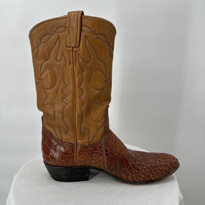 women Tony Lama Vintage Western Boots Brown & Tan Shoes M7/W9