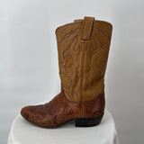 women Tony Lama Vintage Western Boots Brown & Tan Shoes M7/W9